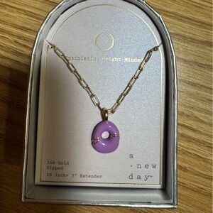 A New Day 14k Gold dipped Chain with Purple Pendant Necklace